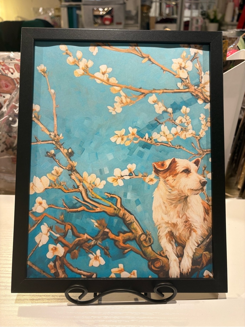 Framed 8x10 Jack Russell Terrier Van Gogh Parody Art Print